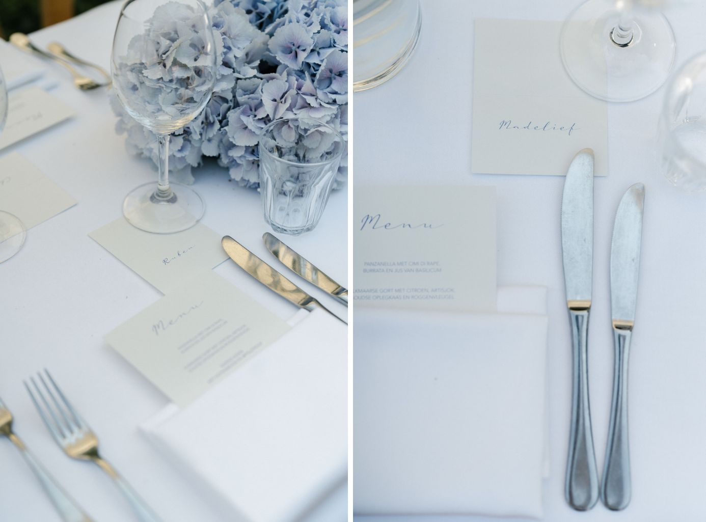 Table styling details at Huize Frankendael wedding