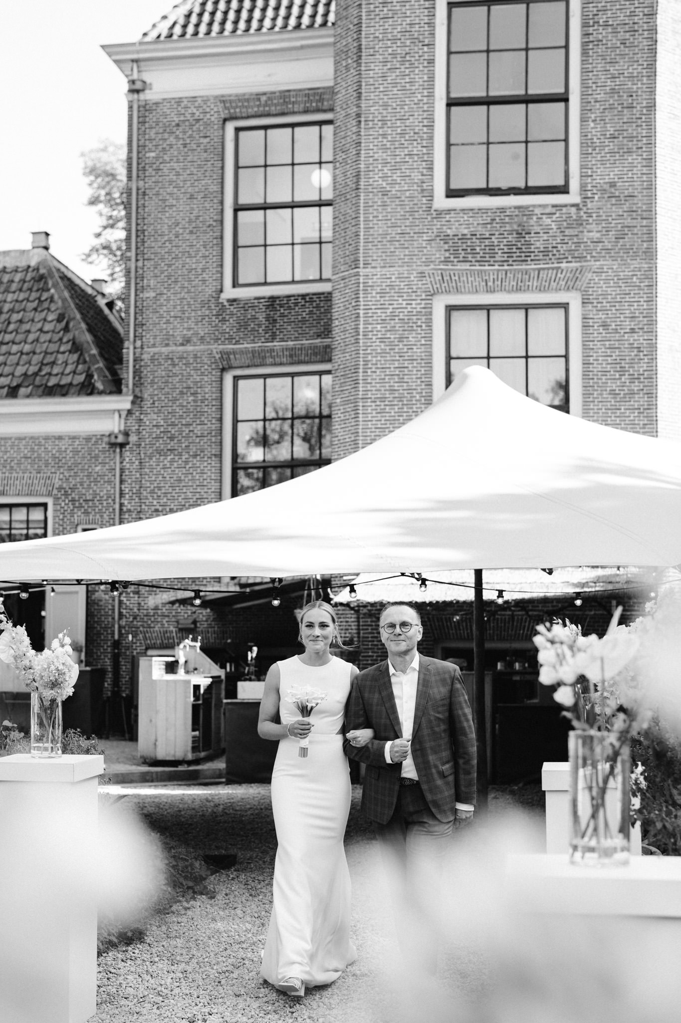 Bride walking down the aisle with her father