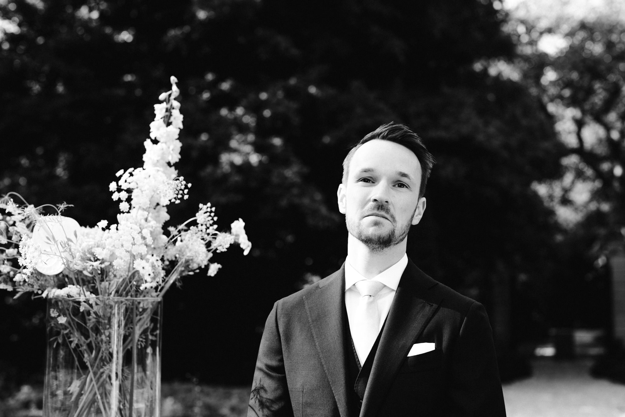 Groom emotional during the ceremony